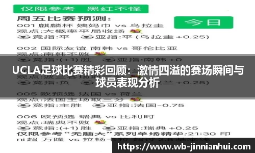 UCLA足球比赛精彩回顾：激情四溢的赛场瞬间与球员表现分析